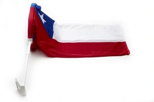 CHILE 12" X 18" INCHES COUNTRY FLAG HEAVY DUTY WITH STICK CAR FLAG .. NEW AND IN A PACKAGE