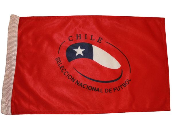 CHILE SELECCION NACIONAL DE FUTBOL 12" X 18" INCHES FIFA SOCCER WORLD CUP HEAVY DUTY WITH SLEEVE WITHOUT STICK CAR FLAG .. NEW AND IN A PACKAGE