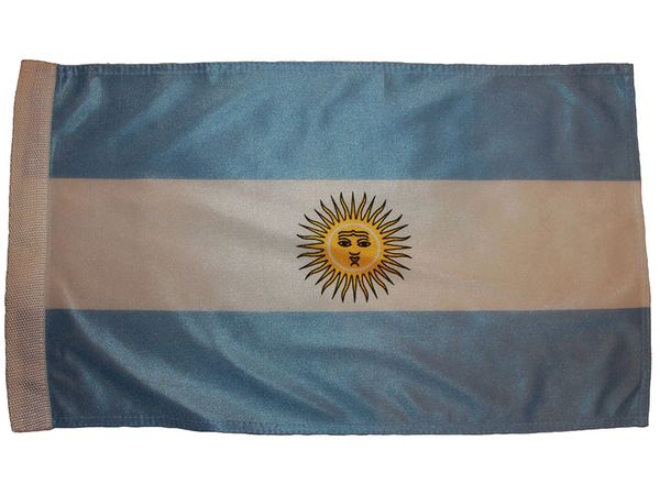 ARGENTINA 12" X 18" INCHES COUNTRY HEAVY DUTY WITH SLEEVE WITHOUT STICK CAR FLAG .. NEW AND IN A PACKAGE