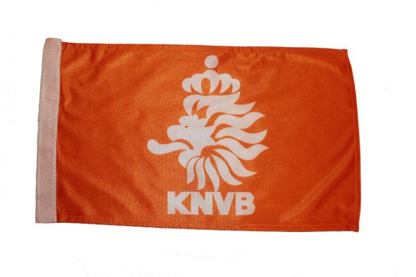 NETHERLANDS HOLLAND 12" X 18" INCHES KNVB LOGO FIFA SOCCER WORLD CUP HEAVY DUTY WITH SLEEVE WITHOUT STICK CAR FLAG .. NEW AND IN A PACKAGE