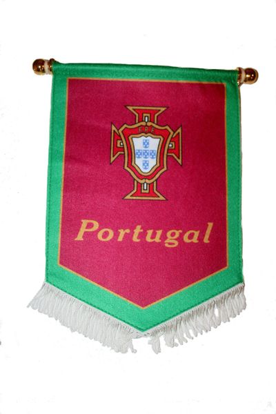 PORTUGAL GREEN RED FPF LOGO FIFA SOCCER WORLD CUP DOUBLE SIDED WALL MINI BANNER .. NEW AND IN A PACKAGE.