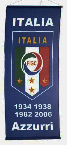 ITALIA ITALY "AZZURRI" BLUE 46" X 20" INCHES FIGC LOGO FIFA SOCCER WORLD CUP FLAG BANNER .. NEW AND IN A PACKAGE