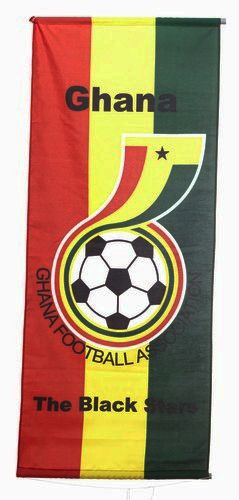 GHANA "GHANA FOOTBALL ASSOCIATION" 46" X 20" INCHES FIFA SOCCER WORLD CUP FLAG BANNER .. NEW AND IN A PACKAGE