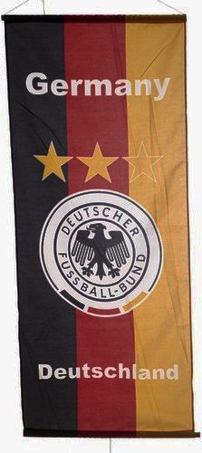 GERMANY DEUTSCHLAND , 3 STARS 46" X 20" INCHES DEUTSCHER FUSSBALL - BUND FIFA SOCCER WORLD CUP BANNER FLAG .. NEW AND IN A PACKAGE