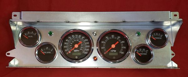 1970-1972 Chevelle RAW STEEL FINISH Non-SS Dash With Gauges and LEDs