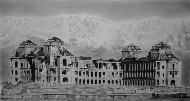The Spread of Democracy (Kabul), 2006 charcoal on paper 85 x 135 cm