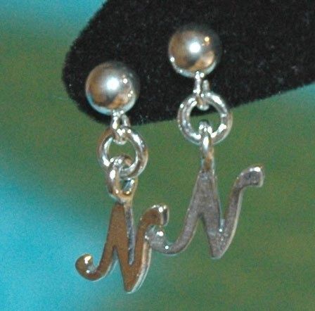 Sterling Silver Initial Custom Children Earrings, Tiny Dangles, Ball Stud, Post, Personalized, Monogram, Initial Earrings