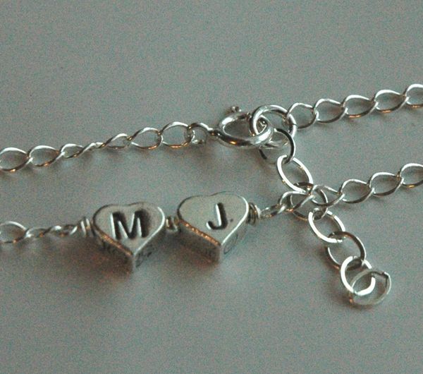 Petite Sterling Silver Initial Heart Child Necklace, Personalized, Monogram Necklace, Reversible, Junior Bridesmaids