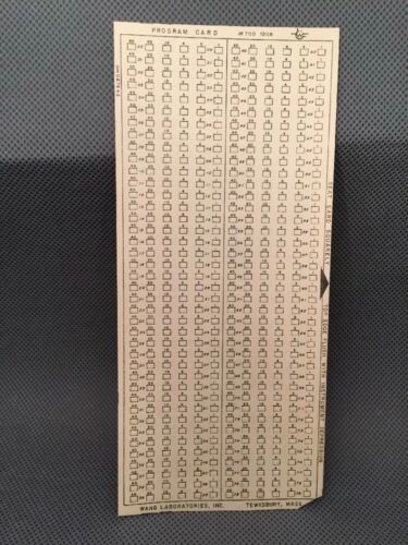Genuine Wang Punched Card for Wang CP-1 Calculator Card Programmers Readers 
