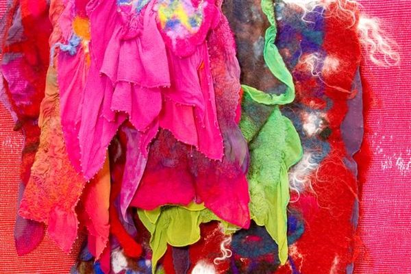 Hand-dyed silk and felt