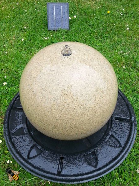 Water Feature Fountain Ball Solar LED Light Outdoor Garden Ornament Patio Sphere