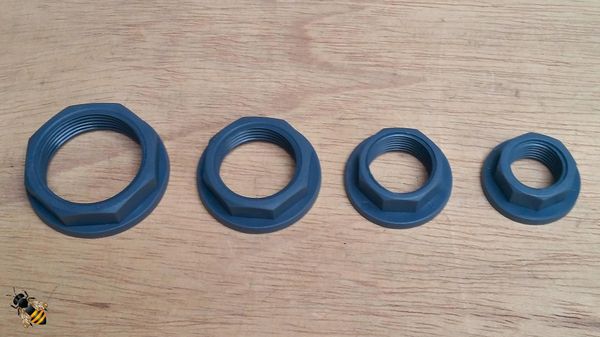 BSP Nuts Flanged 1/2" to 1 1/4" Thread Plastic PP Pond Hose Pipe