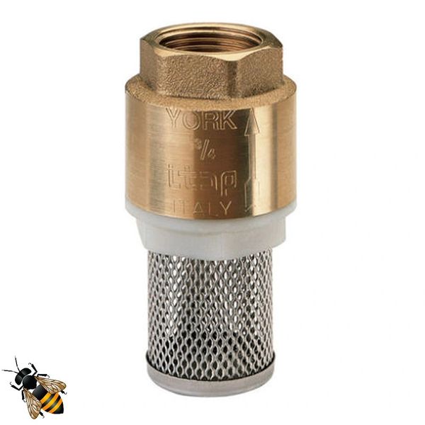 1.1/4" BSP FEMALE BRASS YORK FOOT VALVE FOR CAST IRON HAND PUMPS