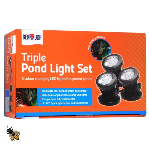 Garden Underwater Pond Lights 3 LED Spot Light Sensor Colour Changing