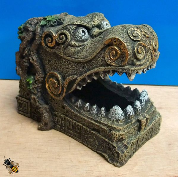 Aquarium Decoration Serpent Head Oriental Hide Cave Fish Tank Ornament