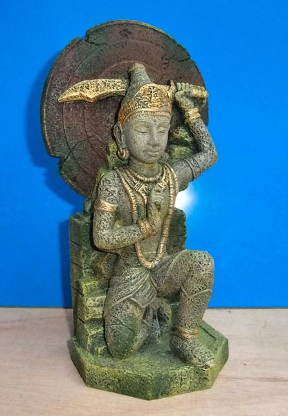 Buddha Warrior Thai Statue Aquarium Ornament Fish Tank Bowl Decoration