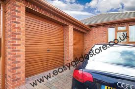 EG55 Oak Electric Roller Garage Door 9X8