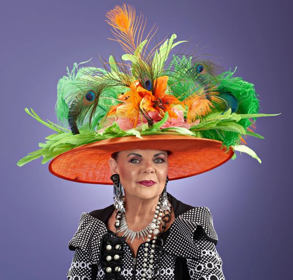 orange derby hat