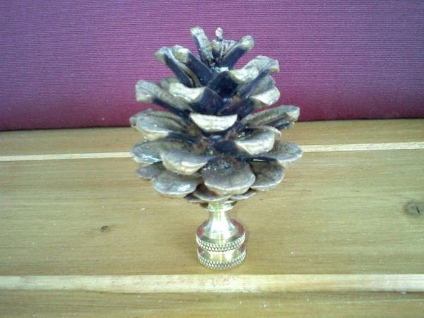 Pinecone lamp finial  Otter Lake Rustics Adirondack furnishings