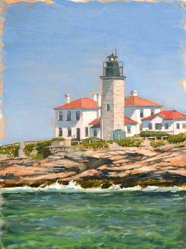 Narragansett, Beavertail Light, New England Lighthouses, Light House Art, Lighthouse paintings