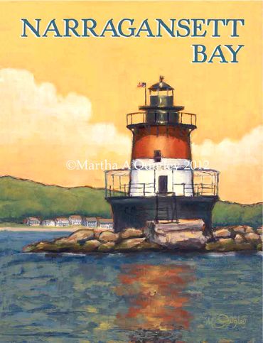 Wickford RI, Plum Beach Light, New England Lighthouses, Narraganset Bay, Lighthouse paintings