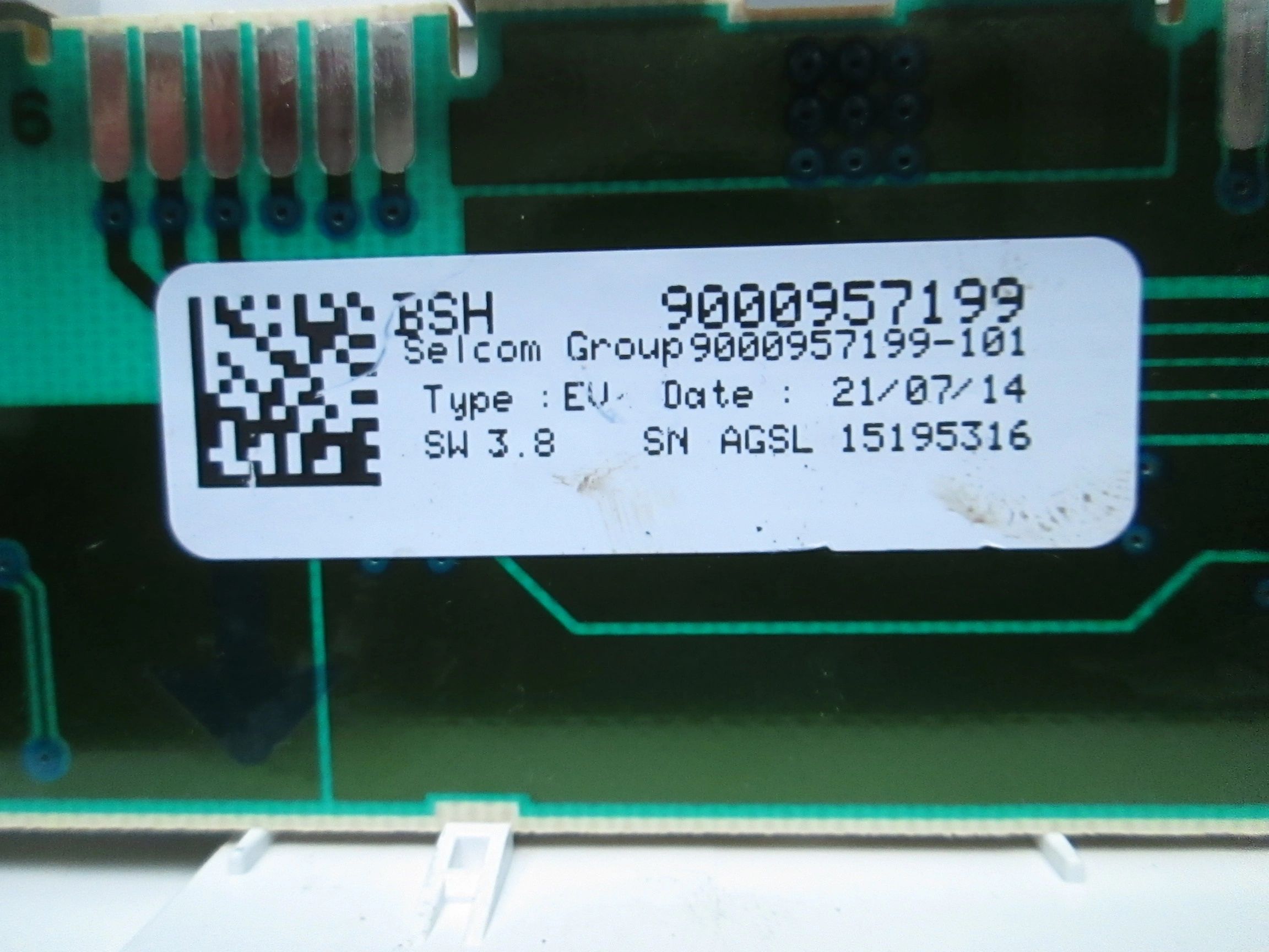 BSH 9000957199 9000957199-101 TYPE EV AGSL 15195316 BSH 900095719 ...