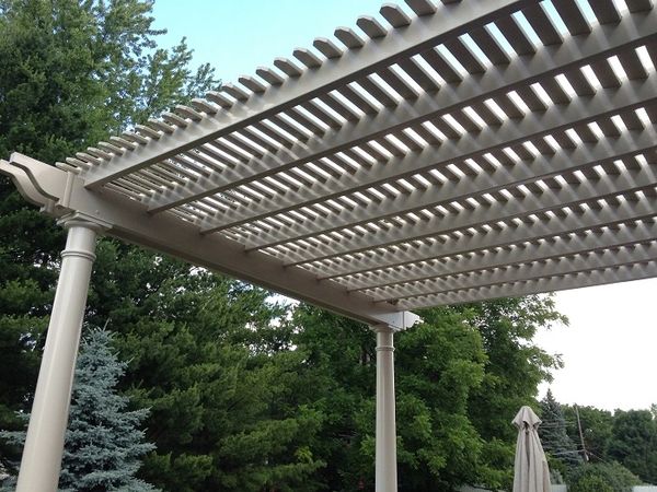 Almond Classic Attached Vinyl Pergola Kit starting at