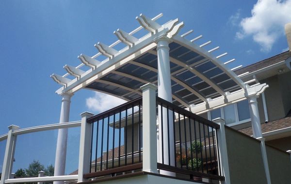 White Arched Free Standing Vinyl Pergola Kit starting at