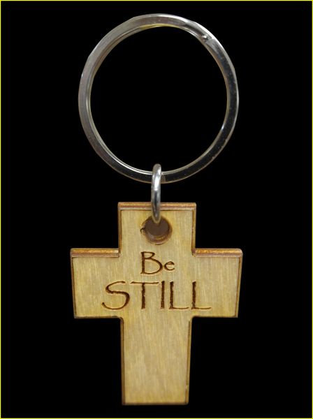 BE STILL BIRCH KEY RING