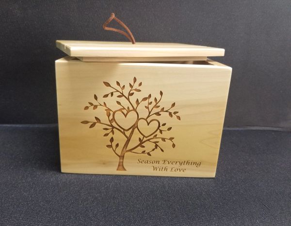 Poplar Heart Tree Recipe Box