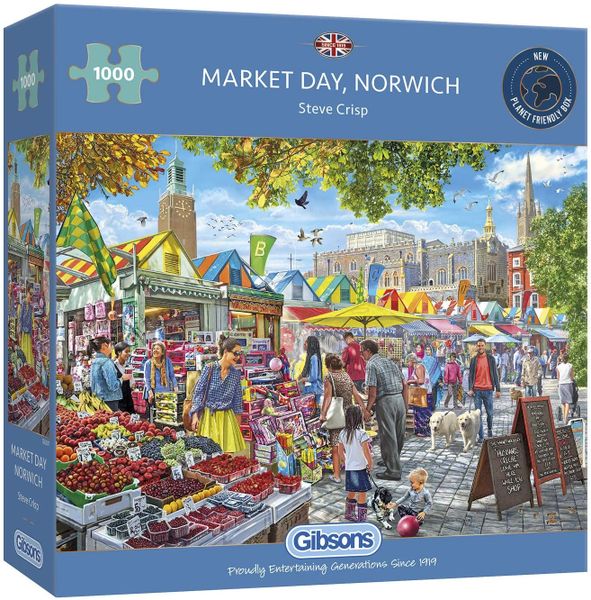 GIBSONS 1000 Pce Puzzle.... MARKET DAY NORWICH