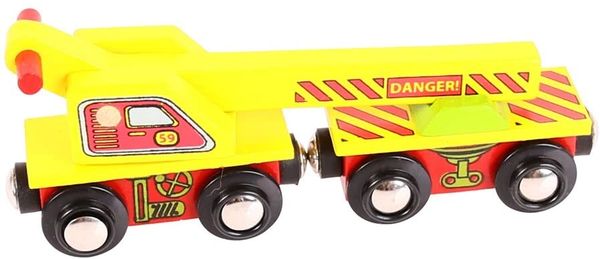 BIGJIGS WOODEN TRAIN....Yellow CRANE Wagon