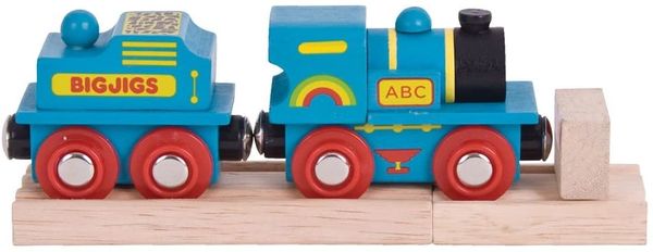 BIGJIGS WOODEN TRAINS ...ROLLING STOCK..BLUE