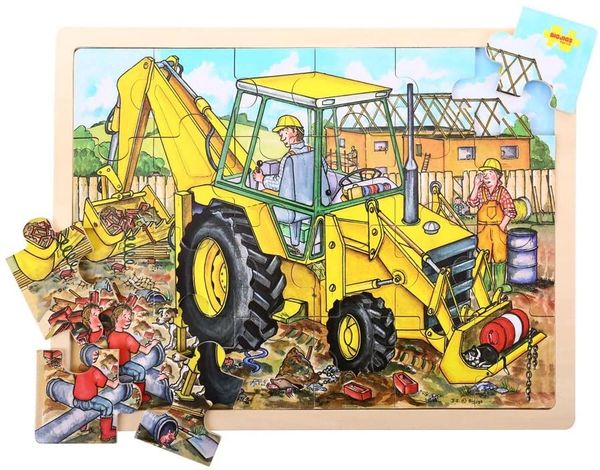 BIGJIGS .....JCB WOODEN TRAY PUZZLE ..... 24Piece