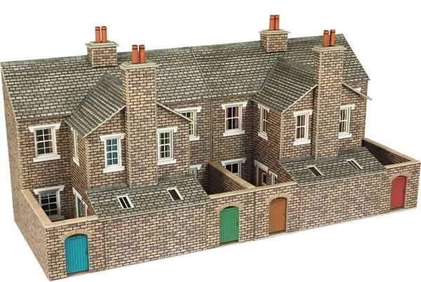 METCALFE.....PO277.. OO/HO.. Low relief Stone Terraced House Backs.. card kit