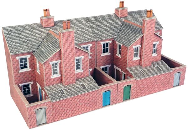 METCALFE.. PO276..OO/HO..Red Brick Low Relief terraced House Backs