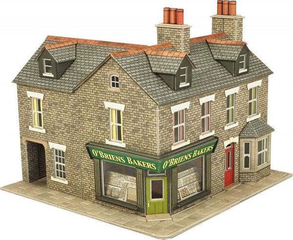 METCALFE..PO264..OO/HO...Stone CORNER SHOP... Ready Cut Card Kit