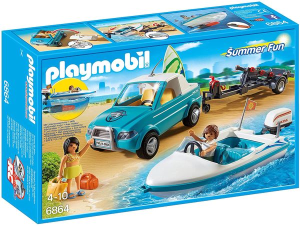 PLAYMOBIL 6864.....Summer Fun..... Surfer Pickup with Speedboat with Underwater Motor