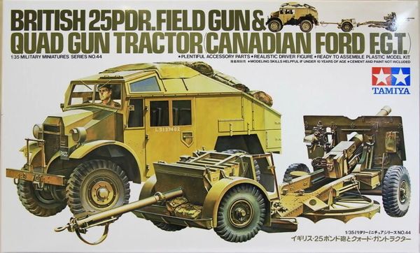 TAMIYA 35044 1/35 BRITISH 25PDR.FIELD GUN & QUAD GUN TRACTOR