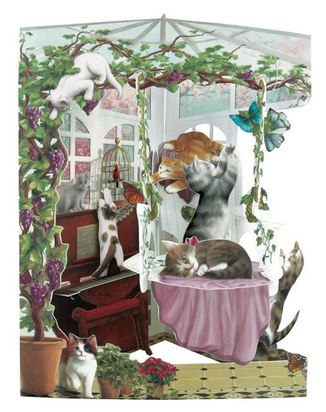 SWING CARDS - Cats in Conservatory