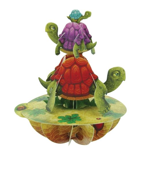 PIROUETTES 3D POP UP CARDS ...BALANCING TORTOISE