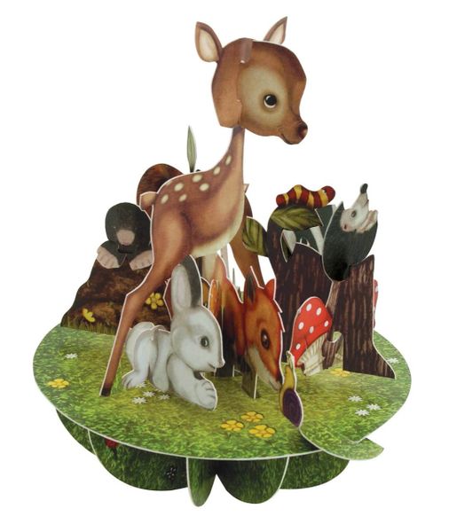 PIROUETTES 3D .POP UP CARDS.......WILD BABY ANIMALS