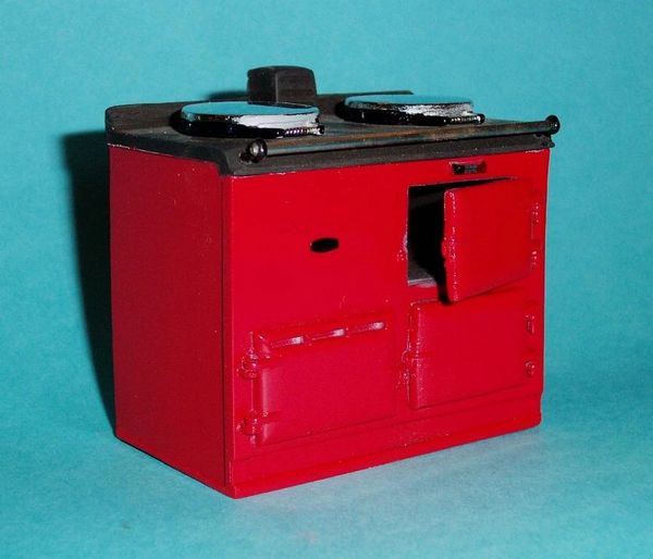 HANDMADE .......RED AGA COOKER 1/12Th scale