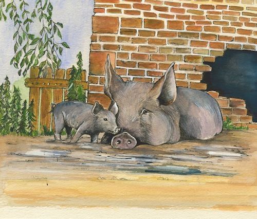 SOW & PIGLET By SUE PODBERY