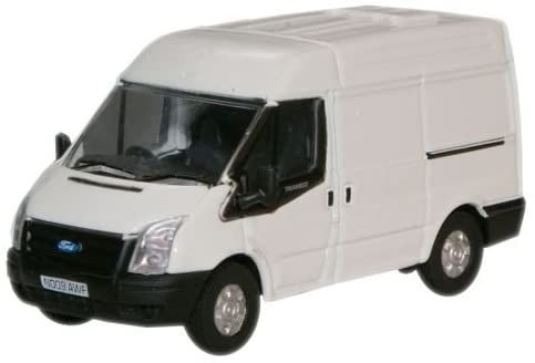 Oxford Diecast 76FT001 Frozen White New Ford Transit Van (M.Roof)