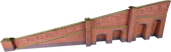 METCALFE....PN148 N SCALE TAPERED RETAINING WALL IN RED BRICK