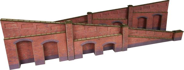 METCALFE....PO248 00/H0 SCALE TAPERED RETAINING WALL IN RED BRICK