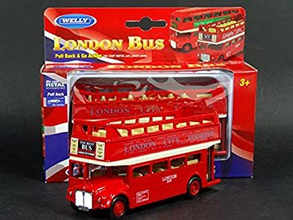 Diecast London Open Top Bus - Pull Back and Go Action
