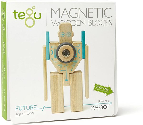 TEGU MGB-TL1-405T "Magbot" Magnetic Wooden Block (Pack of 9)
