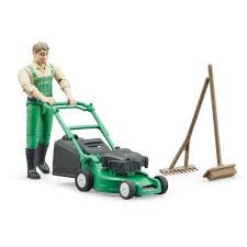 Bruder Gardener, Mower ,Brush,and rake